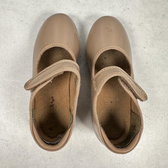 Weissman Tap Dance Shoes Girls Size 10 Tan Patent Mary Jane Strap W2600 - Picture 8 of 13